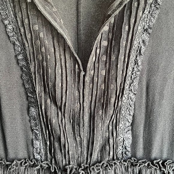 Maje Black Lace Polka Dot Bell Sleeve Dress - Picture 13 of 13